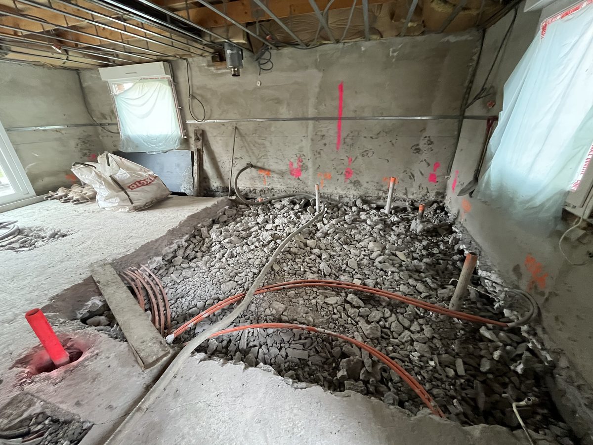 Dalle du pavillon ouverte avant les reprises